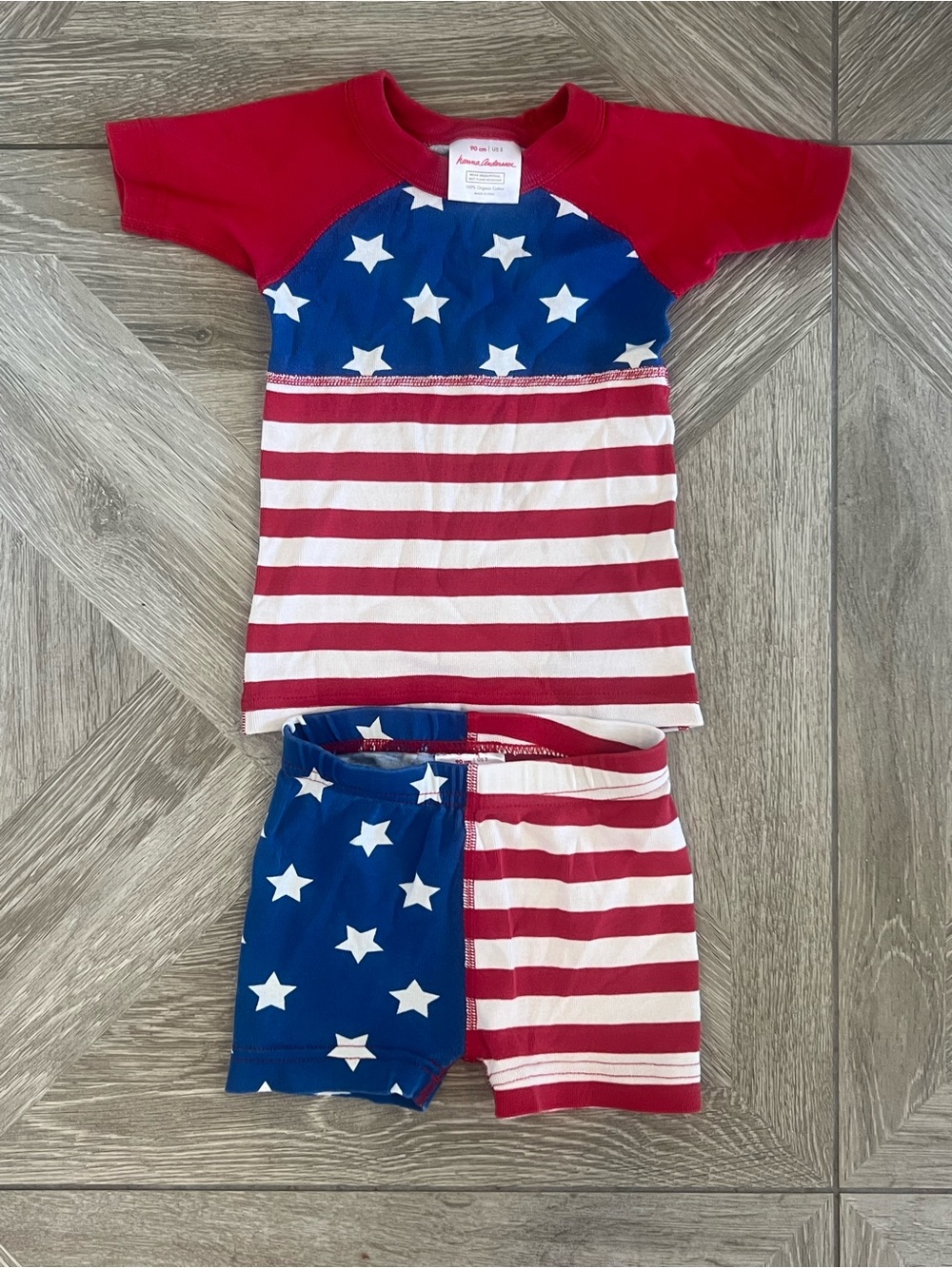 Hanna Andersson 3T USA 🇺🇸 pajamas- Red, White & Blue Stars & Stripes